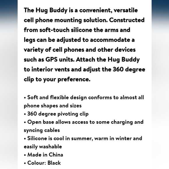 4/$60 NIB #Hug Buddy - Cell Phone Holder (In Vehicle) - Picture 6 of 6